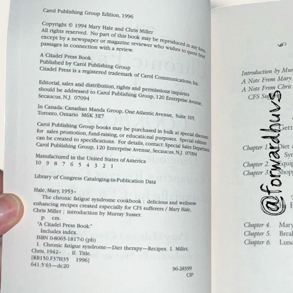 The Chronic Fatigue Syndrome Cookbook – Paperback Edition